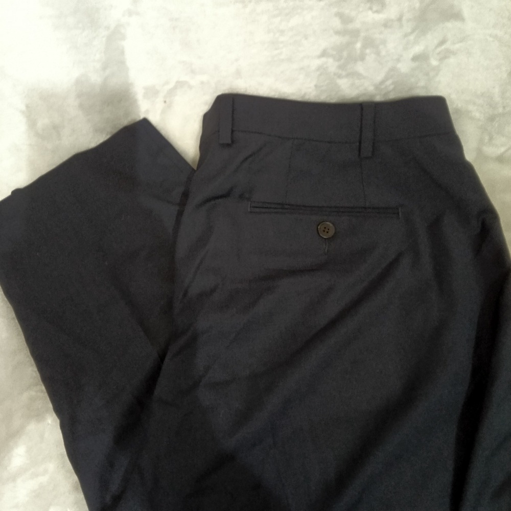 Lauren Ralph Lauren Mens Navy Blue High Performance Wool Dress Pants 38x32